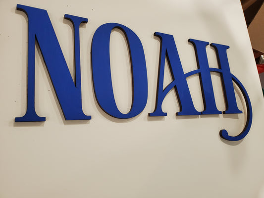 'NOAH' 18" sign in blue