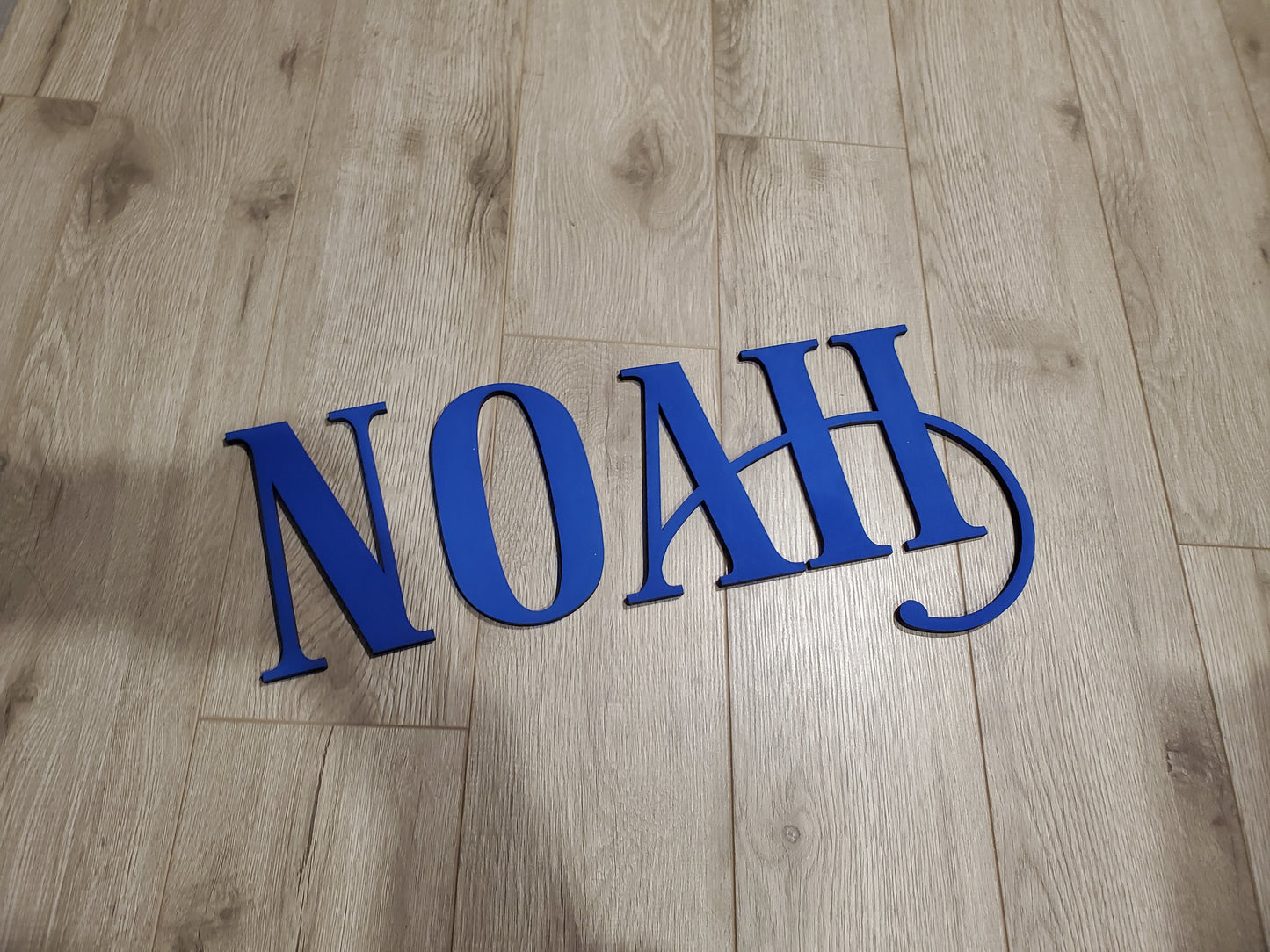 'NOAH' 18" sign in blue