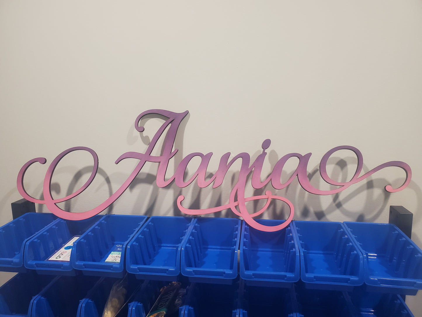'Aania' 36" sign with pink & purple Ombre