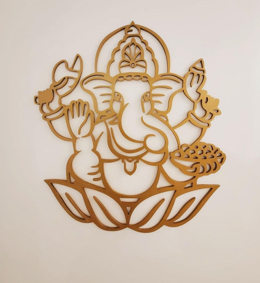 Ganesha on a Lotus Mandir Sign