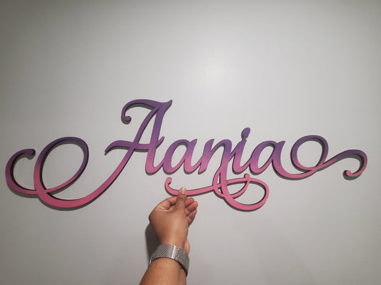 'Aania' 36" sign with pink & purple Ombre