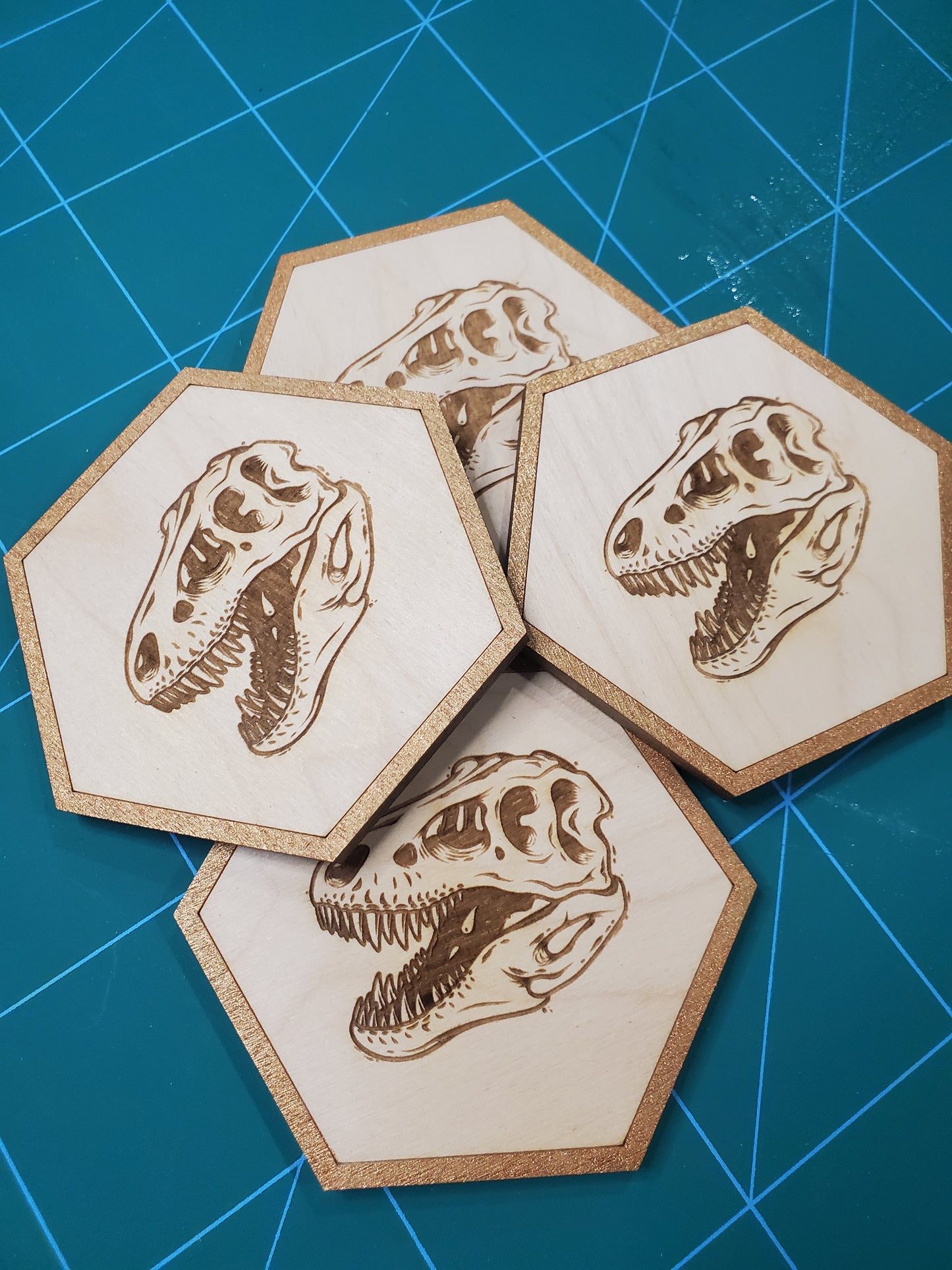 T-rex skull Dinosaur coasters