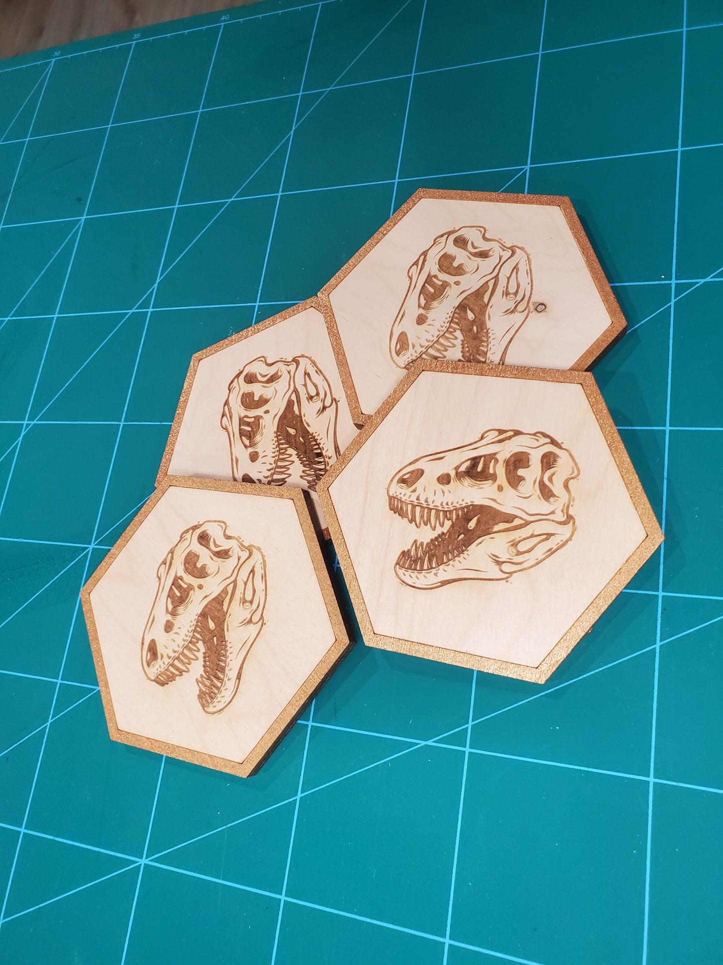 T-rex skull Dinosaur coasters