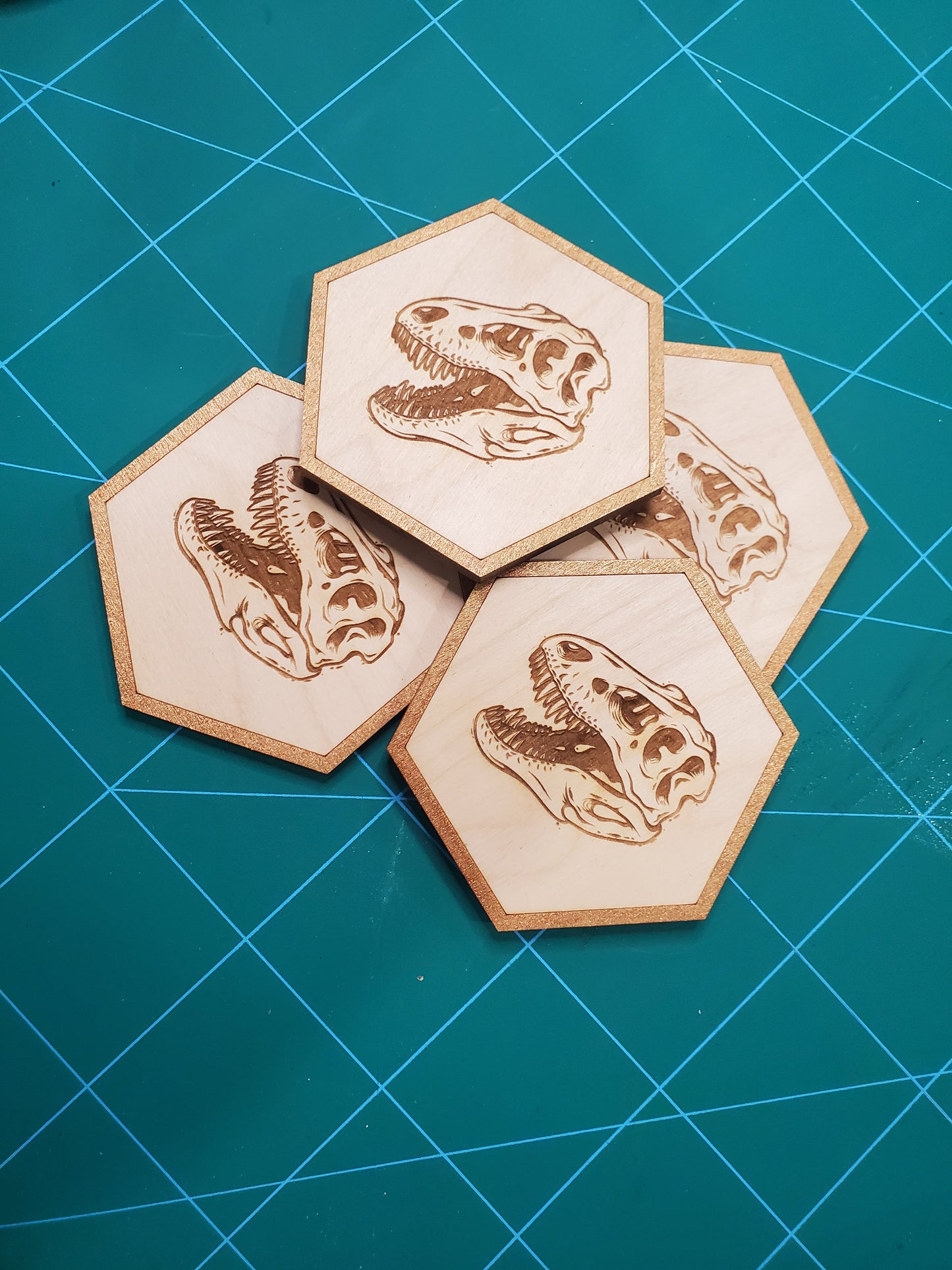 T-rex skull Dinosaur coasters