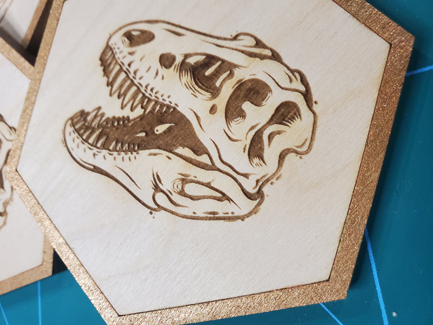 T-rex skull Dinosaur coasters