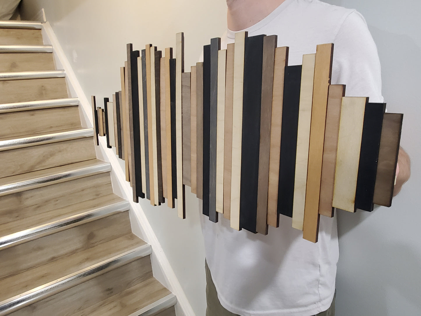 Soundwave wood art piece, Sound byte wall hanging, wood song equalizer art, custom sound or song equalizer design, Soundwave art