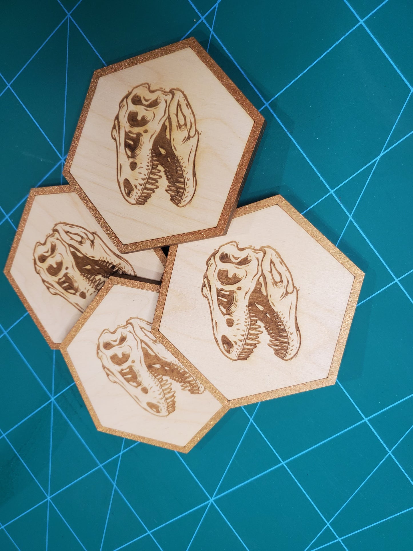 T-rex skull Dinosaur coasters