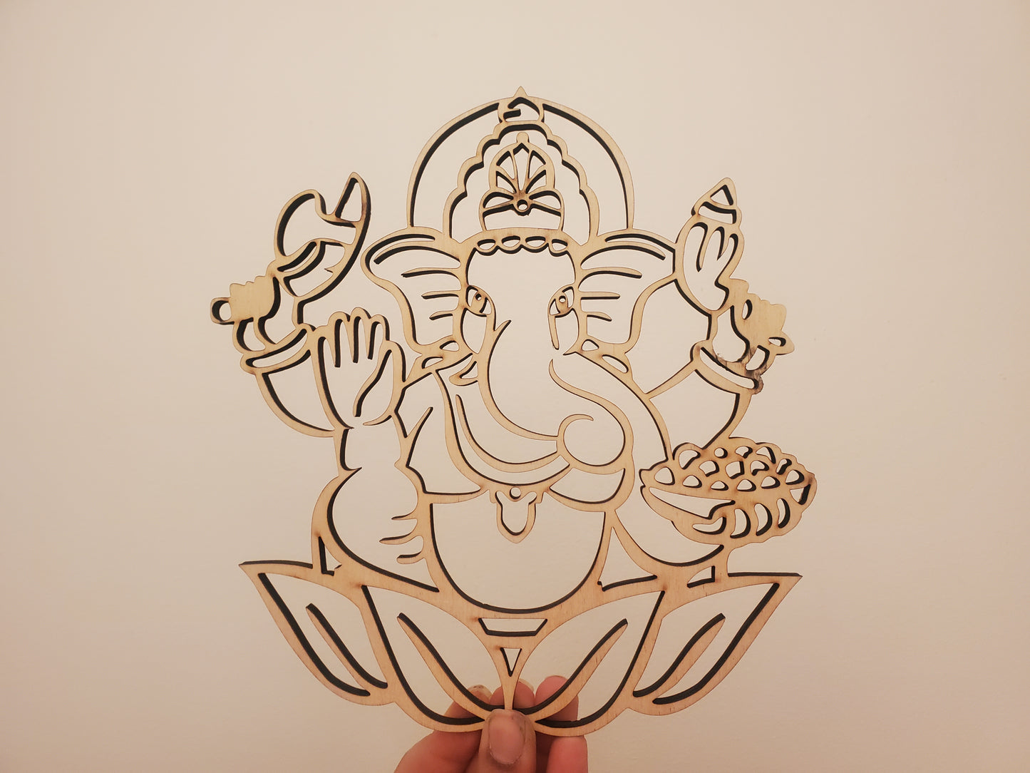 Ganesha on a Lotus Mandir Sign