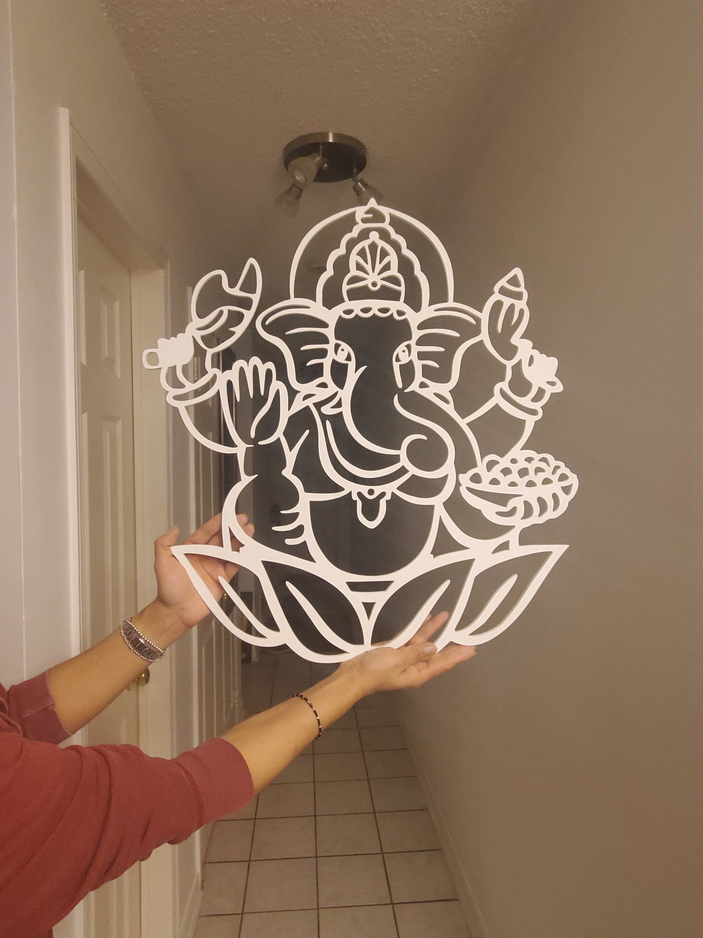 Ganesha on a Lotus Mandir Sign