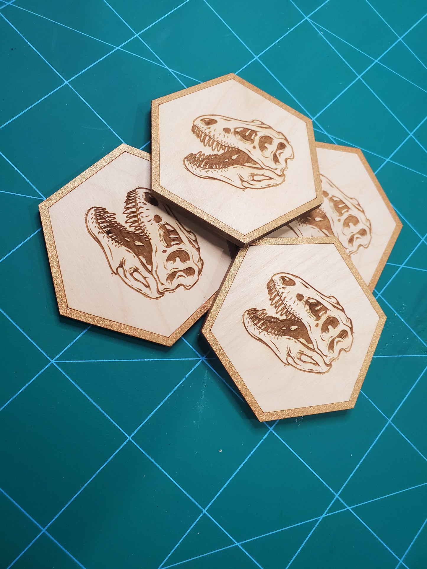 T-rex skull Dinosaur coasters