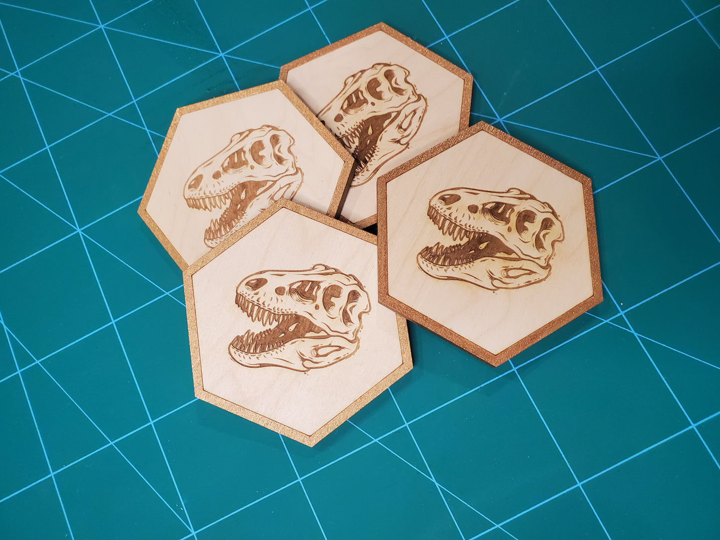 T-rex skull Dinosaur coasters