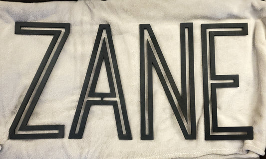 'ZANE' 30" sign in black
