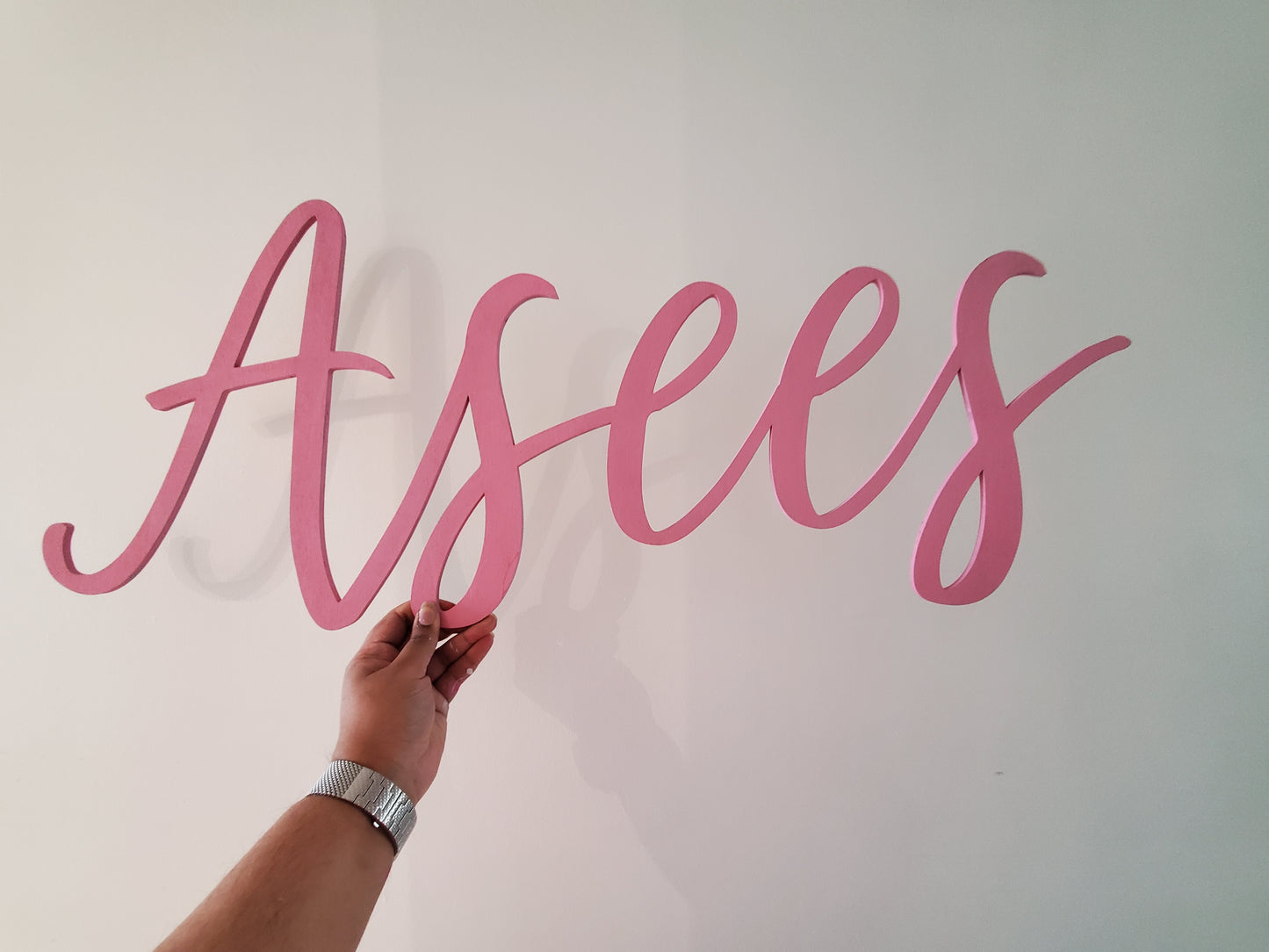 'Asees' 36" Sign In Pink